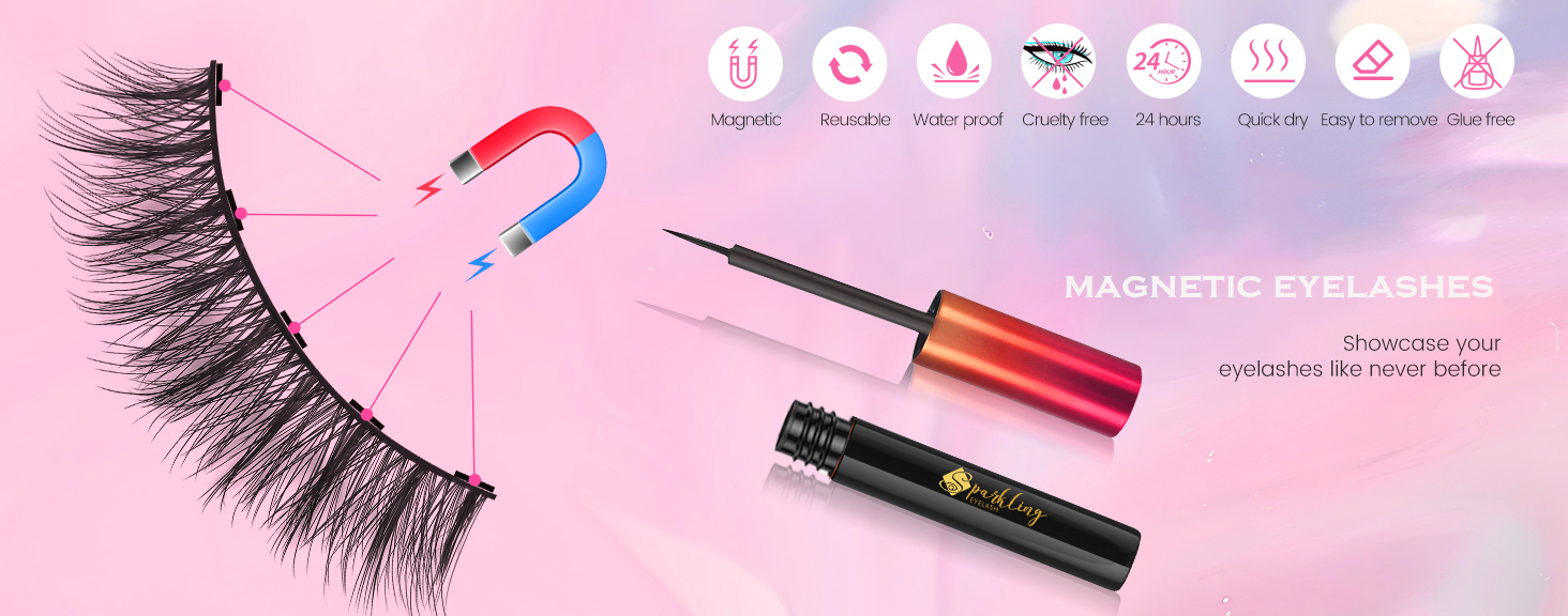 Добијте совршен глам изглед со Pingdu Sparkling Eyelash® 3D комплет за магнетни трепки